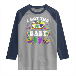 Mardi Gras Raglan Shirt I Got The Baby Funny Pregnancy Announcement TS09 Sport Gray Navy Print Your Wear