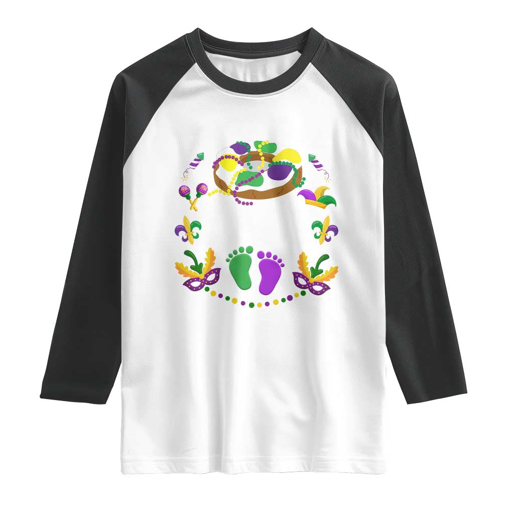 Mardi Gras Raglan Shirt I Got The Baby Funny Pregnancy Announcement TS09 White Black Print Your Wear