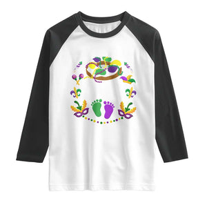 Mardi Gras Raglan Shirt I Got The Baby Funny Pregnancy Announcement TS09 White Black Print Your Wear