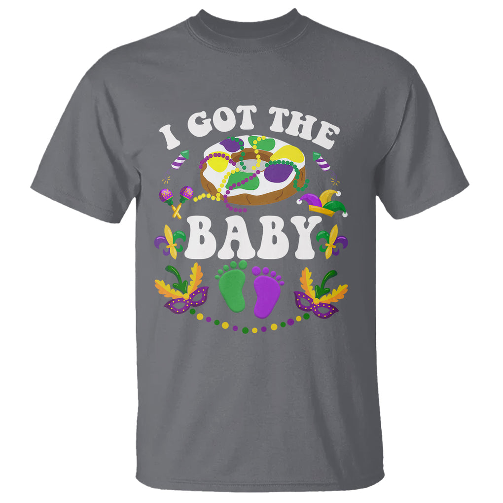 Mardi Gras T Shirt I Got The Baby Funny Pregnancy Announcement TS09 Charcoal Printyourwear