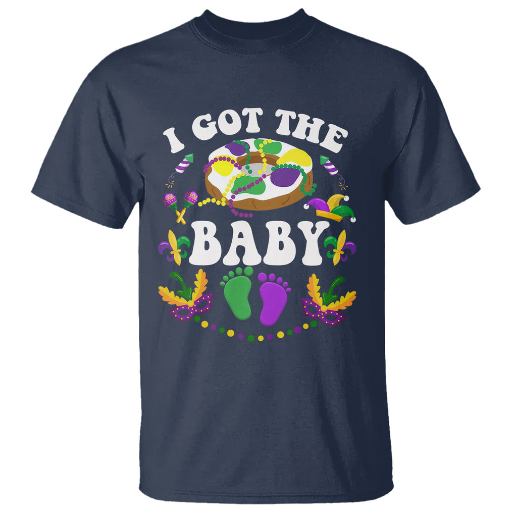 Mardi Gras T Shirt I Got The Baby Funny Pregnancy Announcement TS09 Navy Printyourwear