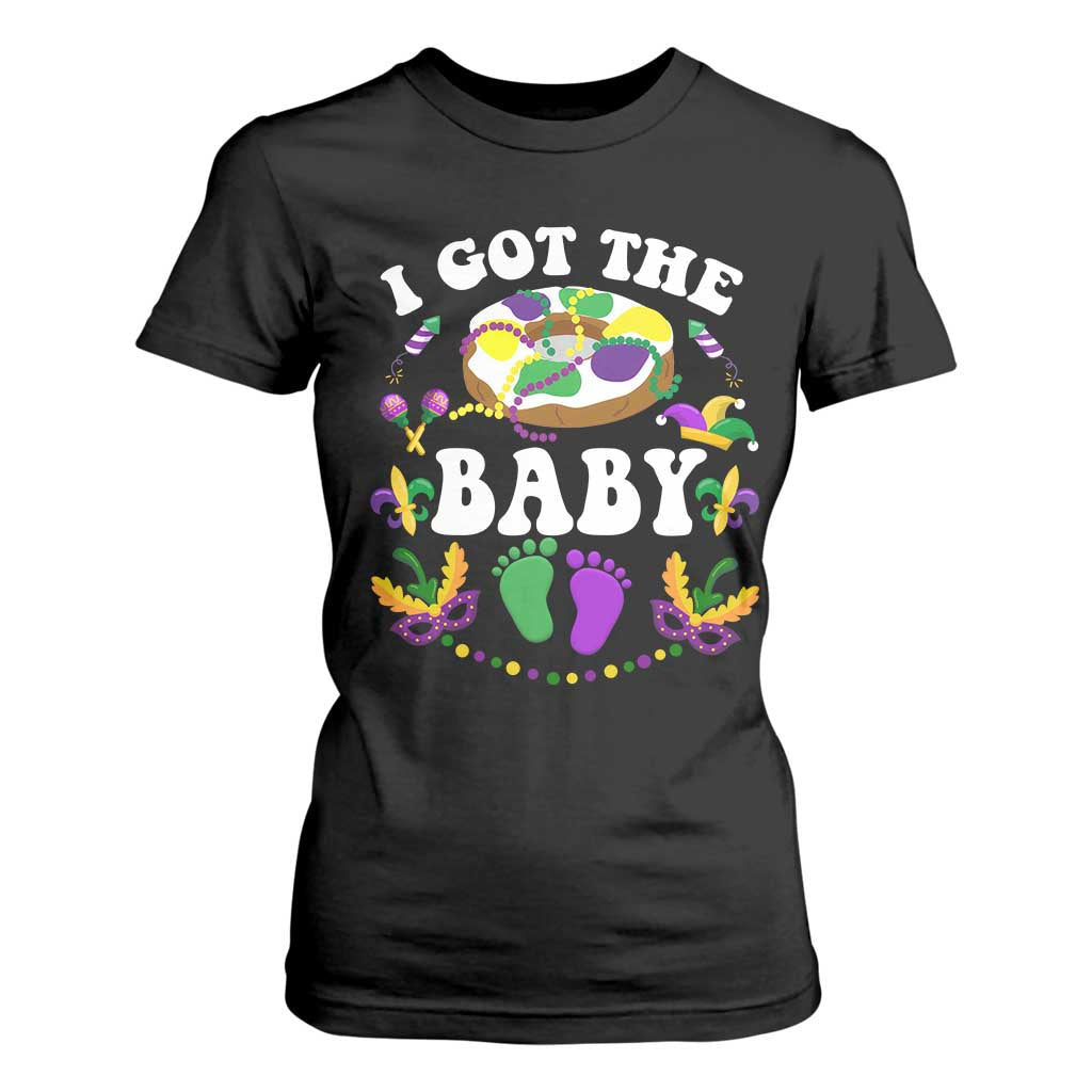 Mardi Gras T Shirt For Women I Got The Baby Funny Pregnancy Announcement TS09 Black Print Your Wear