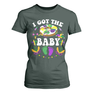 Mardi Gras T Shirt For Women I Got The Baby Funny Pregnancy Announcement TS09 Dark Forest Green Print Your Wear