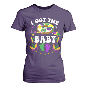 Mardi Gras T Shirt For Women I Got The Baby Funny Pregnancy Announcement TS09 Purple Print Your Wear