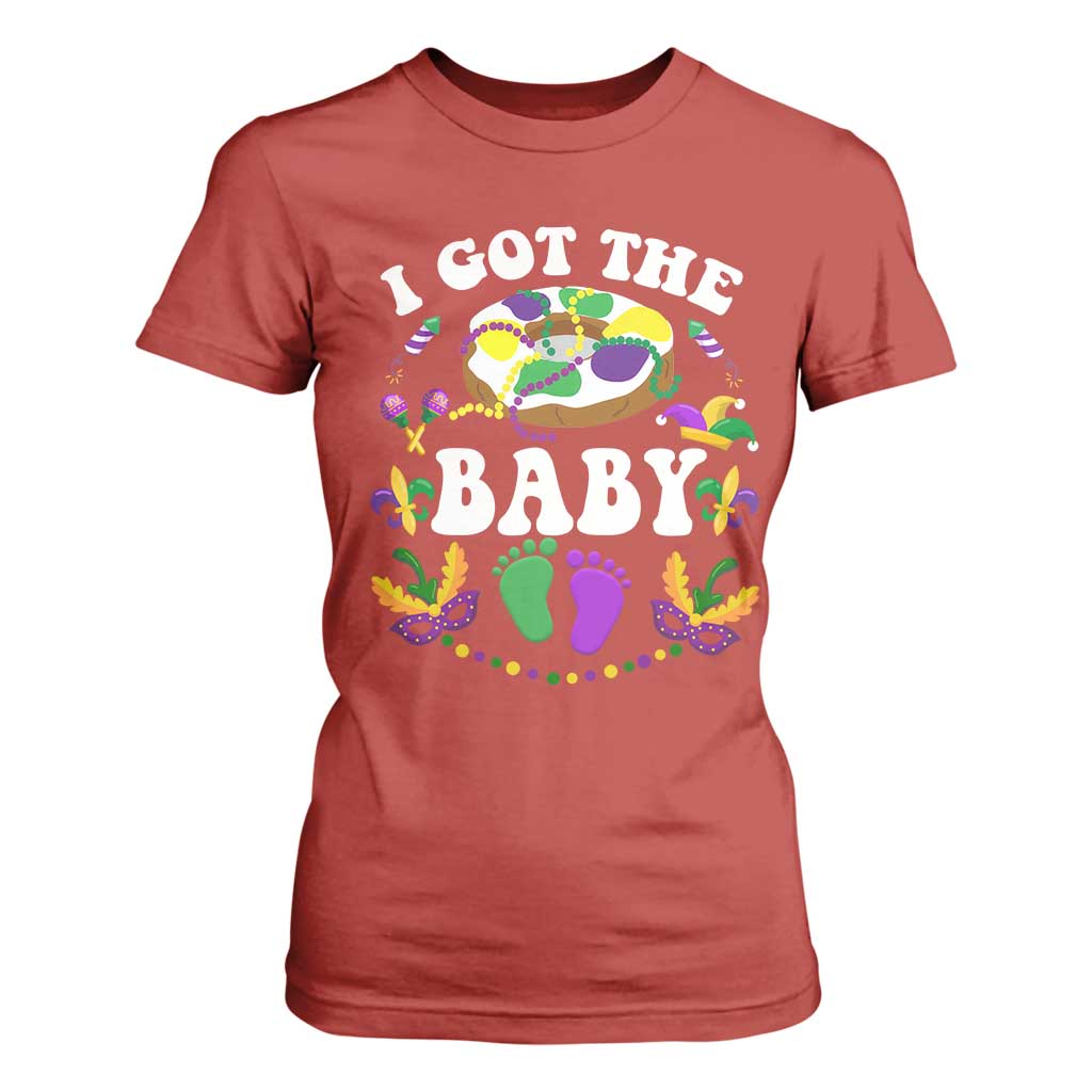 Mardi Gras T Shirt For Women I Got The Baby Funny Pregnancy Announcement TS09 Red Print Your Wear