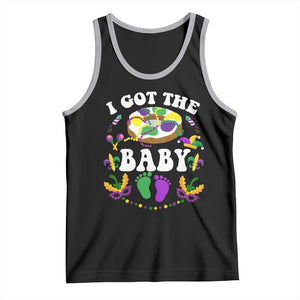 Mardi Gras Tank Top I Got The Baby Funny Pregnancy Announcement TS09 Black Athletic Heather Print Your Wear