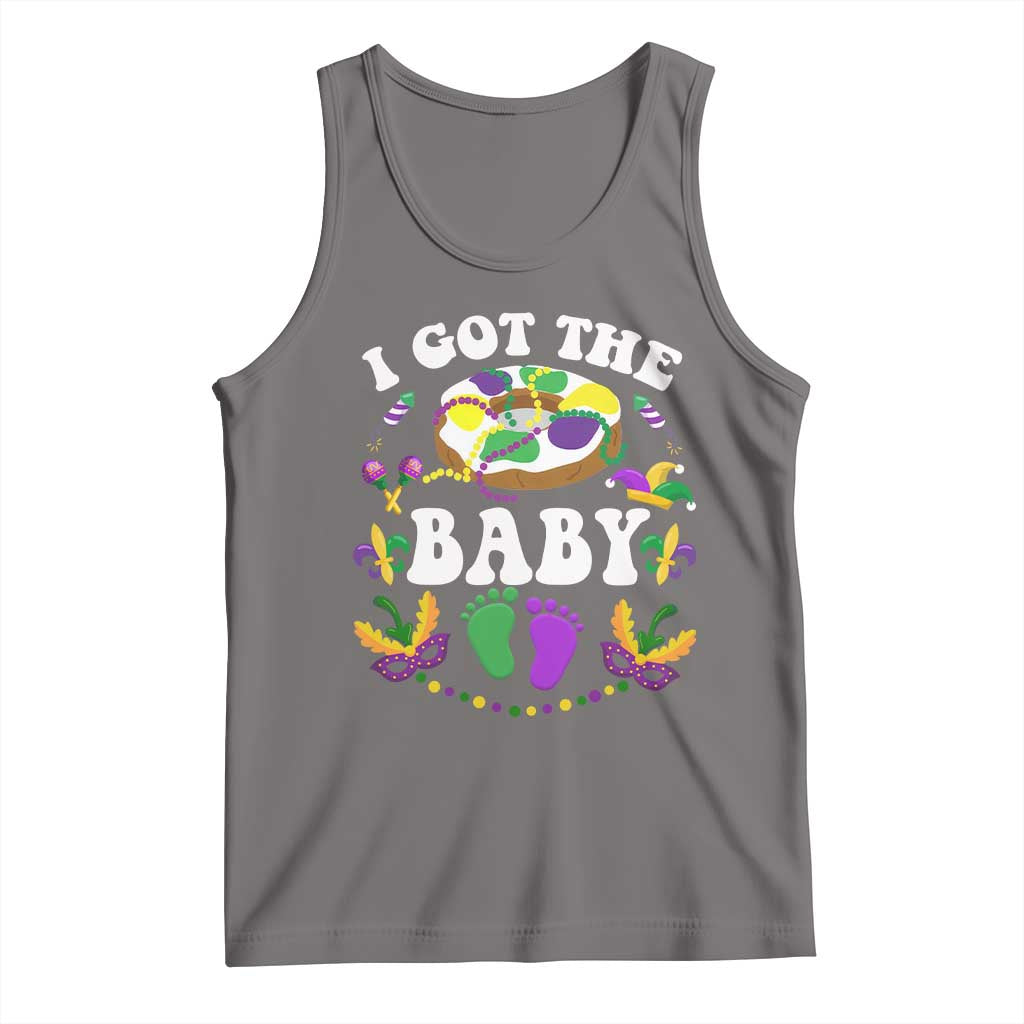 Mardi Gras Tank Top I Got The Baby Funny Pregnancy Announcement TS09 Deep Heather Print Your Wear