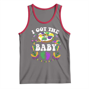 Mardi Gras Tank Top I Got The Baby Funny Pregnancy Announcement TS09 Deep Heather Red Print Your Wear