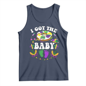 Mardi Gras Tank Top I Got The Baby Funny Pregnancy Announcement TS09 Navy Print Your Wear