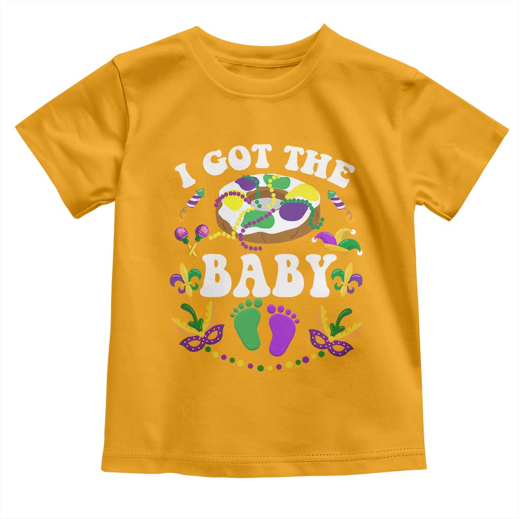Mardi Gras Toddler T Shirt I Got The Baby Funny Pregnancy Announcement TS09 Gold Print Your Wear