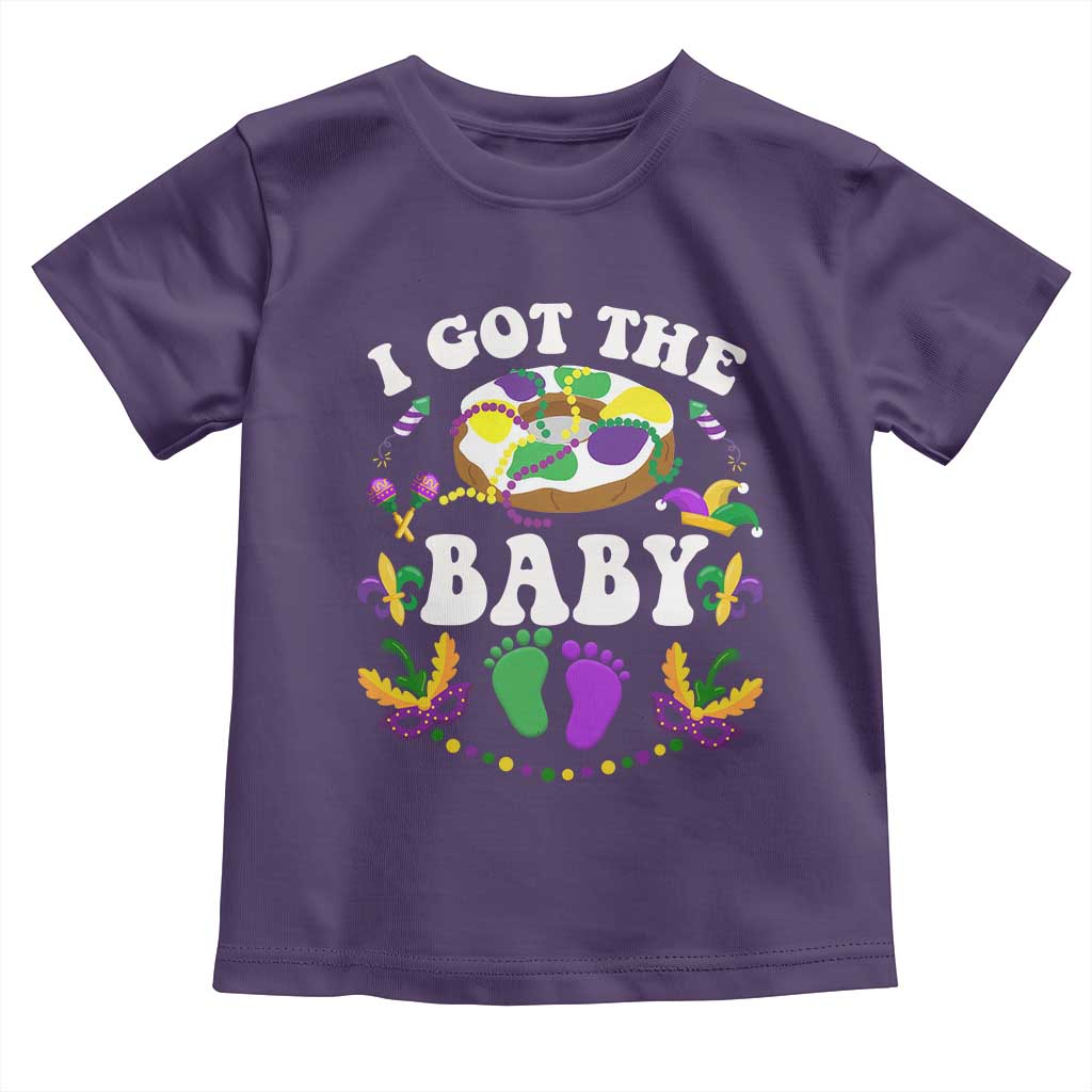 Mardi Gras Toddler T Shirt I Got The Baby Funny Pregnancy Announcement TS09 Purple Print Your Wear