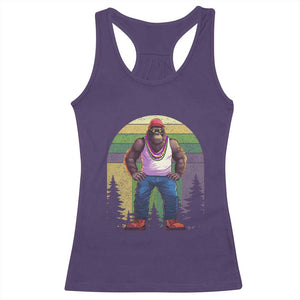Funny Mardi Gras Bigfoot Sasquatch Funny Fat Tuesday Parade Racerback Tank Top TS09 Purple Print Your Wear