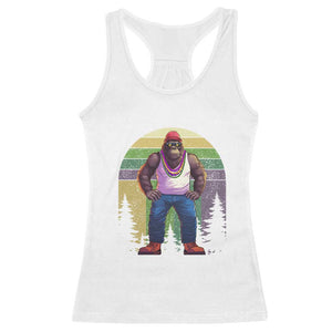 Funny Mardi Gras Bigfoot Sasquatch Funny Fat Tuesday Parade Racerback Tank Top TS09 White Print Your Wear
