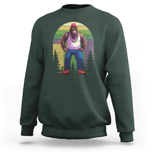 Mardi Gras Bigfoot Sasquatch Funny Fat Tuesday Parade Sweatshirt TS09 Dark Forest Green Printyourwear