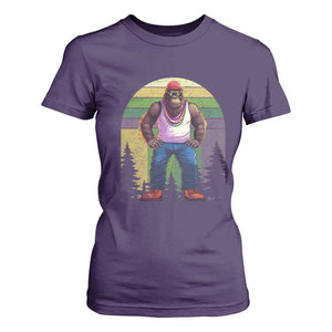 Funny Mardi Gras Bigfoot Sasquatch Funny Fat Tuesday Parade T Shirt For Women TS09 Purple Print Your Wear