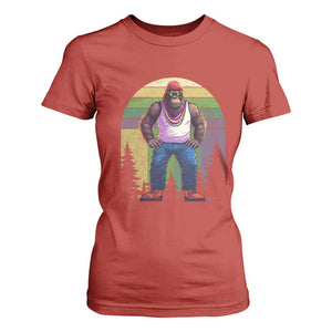 Funny Mardi Gras Bigfoot Sasquatch Funny Fat Tuesday Parade T Shirt For Women TS09 Red Print Your Wear