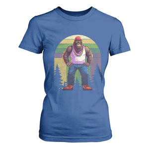 Funny Mardi Gras Bigfoot Sasquatch Funny Fat Tuesday Parade T Shirt For Women TS09 Royal Blue Print Your Wear
