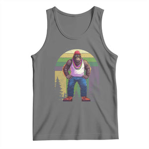 Funny Mardi Gras Bigfoot Sasquatch Funny Fat Tuesday Parade Tank Top TS09 Black Heather Print Your Wear