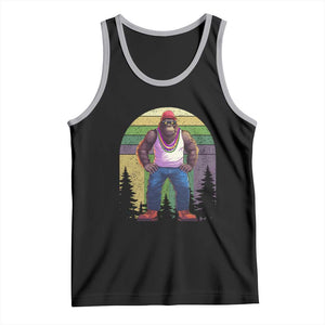 Funny Mardi Gras Bigfoot Sasquatch Funny Fat Tuesday Parade Tank Top TS09 Black Athletic Heather Print Your Wear