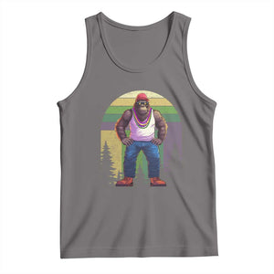 Funny Mardi Gras Bigfoot Sasquatch Funny Fat Tuesday Parade Tank Top TS09 Deep Heather Print Your Wear