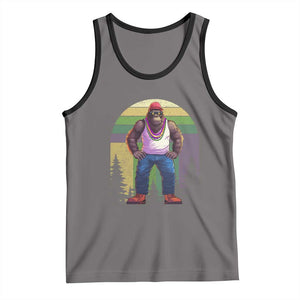 Funny Mardi Gras Bigfoot Sasquatch Funny Fat Tuesday Parade Tank Top TS09 Deep Heather Black Print Your Wear