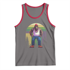 Funny Mardi Gras Bigfoot Sasquatch Funny Fat Tuesday Parade Tank Top TS09 Deep Heather Red Print Your Wear
