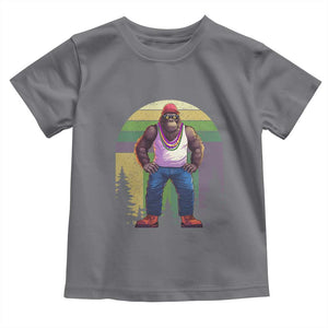 Funny Mardi Gras Bigfoot Sasquatch Funny Fat Tuesday Parade Toddler T Shirt TS09 Charcoal Print Your Wear