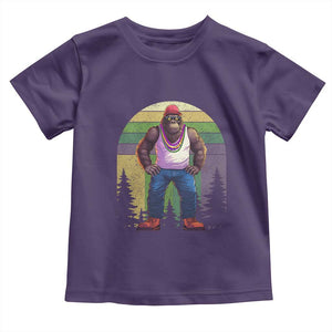 Funny Mardi Gras Bigfoot Sasquatch Funny Fat Tuesday Parade Toddler T Shirt TS09 Purple Print Your Wear