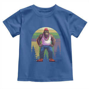Funny Mardi Gras Bigfoot Sasquatch Funny Fat Tuesday Parade Toddler T Shirt TS09 Royal Blue Print Your Wear