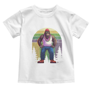 Funny Mardi Gras Bigfoot Sasquatch Funny Fat Tuesday Parade Toddler T Shirt TS09 White Print Your Wear