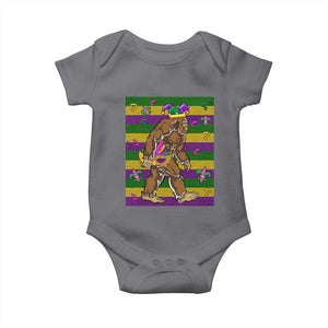 Mardi Gras Bigfoot Sasquatch Funny Fat Tuesday Parade Baby Onesie TS09 Charcoal Print Your Wear