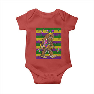 Mardi Gras Bigfoot Sasquatch Funny Fat Tuesday Parade Baby Onesie TS09 Red Print Your Wear