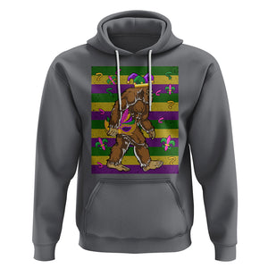 Mardi Gras Bigfoot Sasquatch Funny Fat Tuesday Parade Hoodie TS09 Charcoal Printyourwear