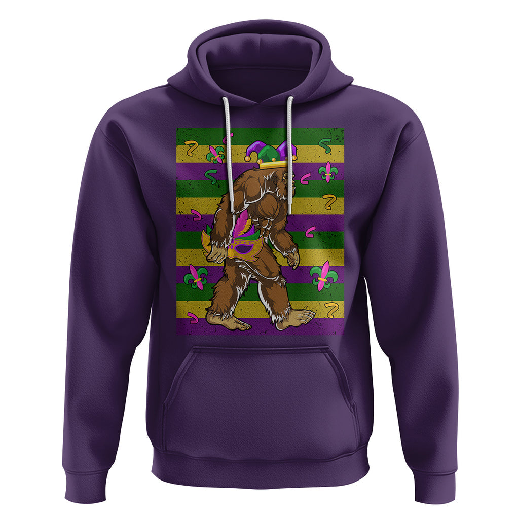 Mardi Gras Bigfoot Sasquatch Funny Fat Tuesday Parade Hoodie TS09 Purple Printyourwear