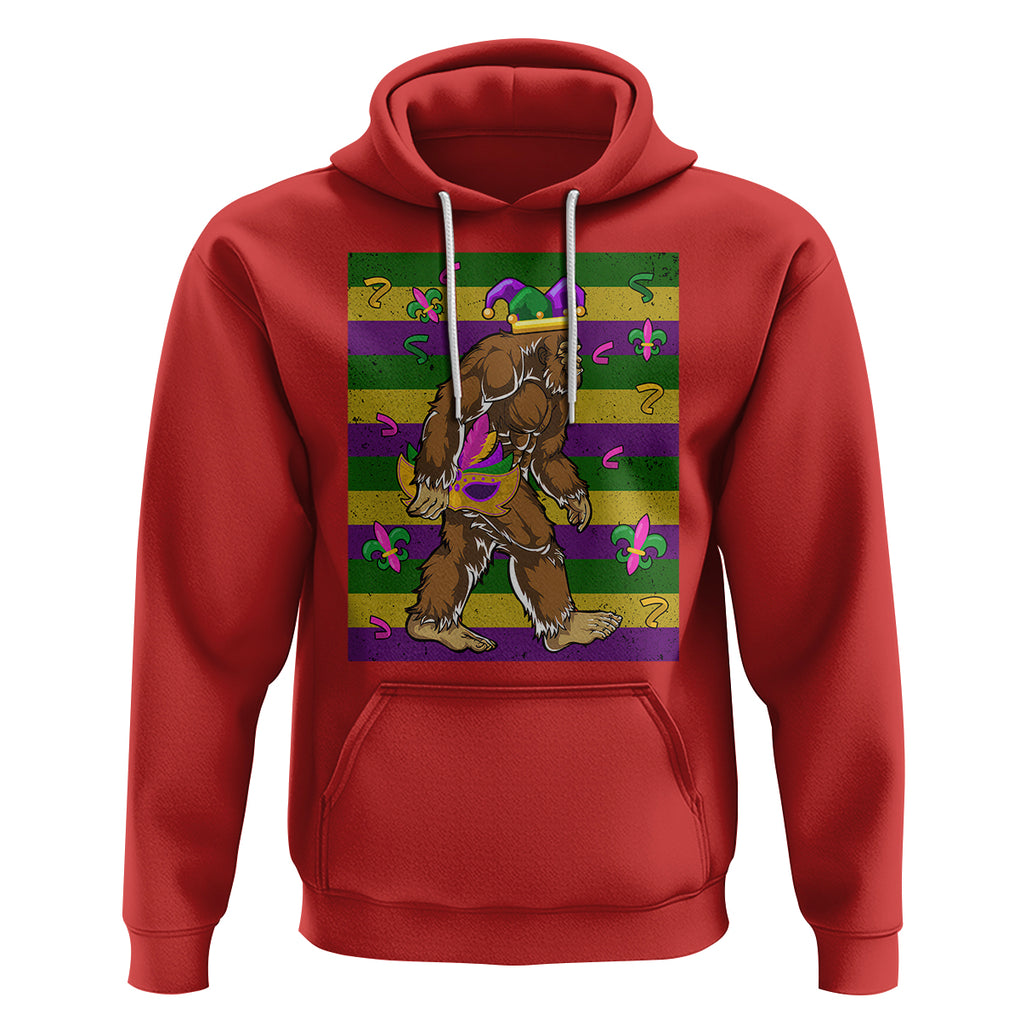 Mardi Gras Bigfoot Sasquatch Funny Fat Tuesday Parade Hoodie TS09 Red Printyourwear