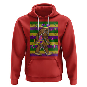 Mardi Gras Bigfoot Sasquatch Funny Fat Tuesday Parade Hoodie TS09 Red Printyourwear