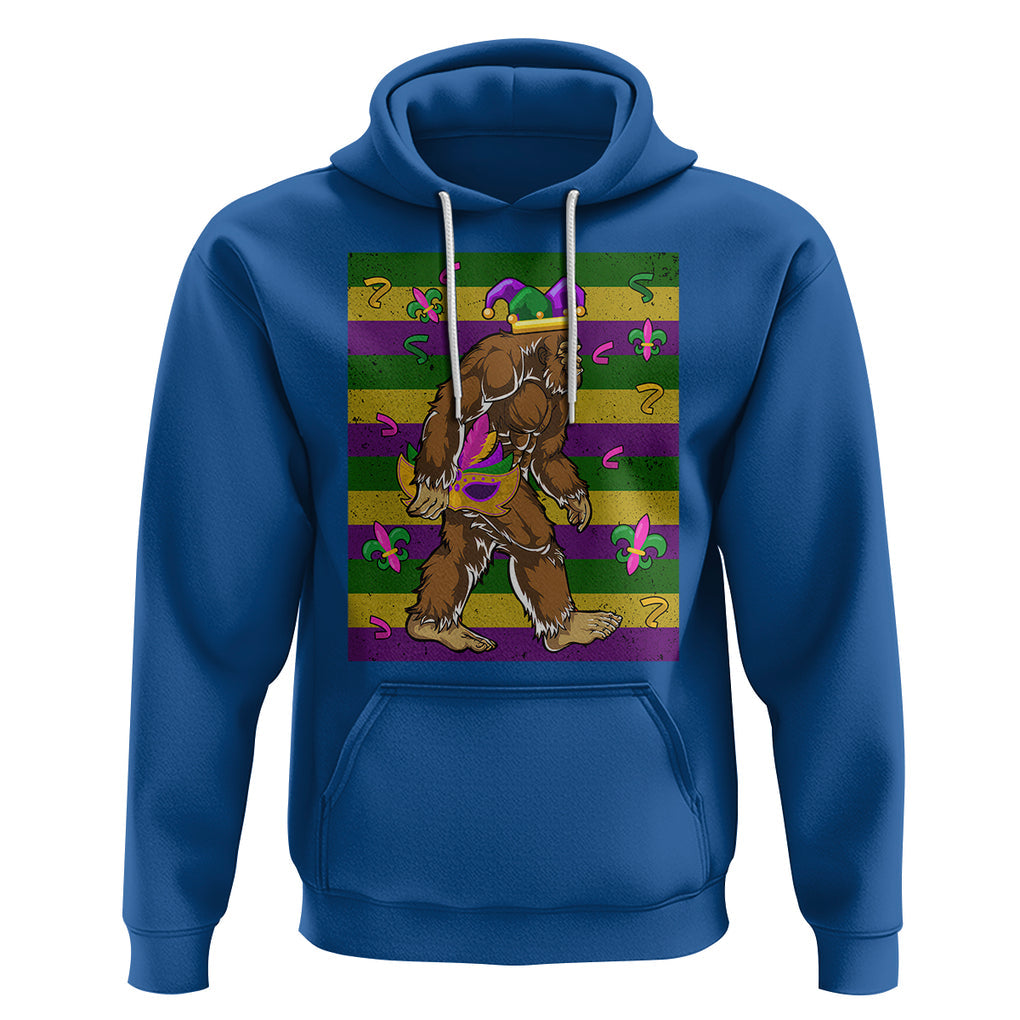 Mardi Gras Bigfoot Sasquatch Funny Fat Tuesday Parade Hoodie TS09 Royal Blue Printyourwear