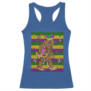 Mardi Gras Bigfoot Sasquatch Funny Fat Tuesday Parade Racerback Tank Top TS09 Royal Blue Print Your Wear