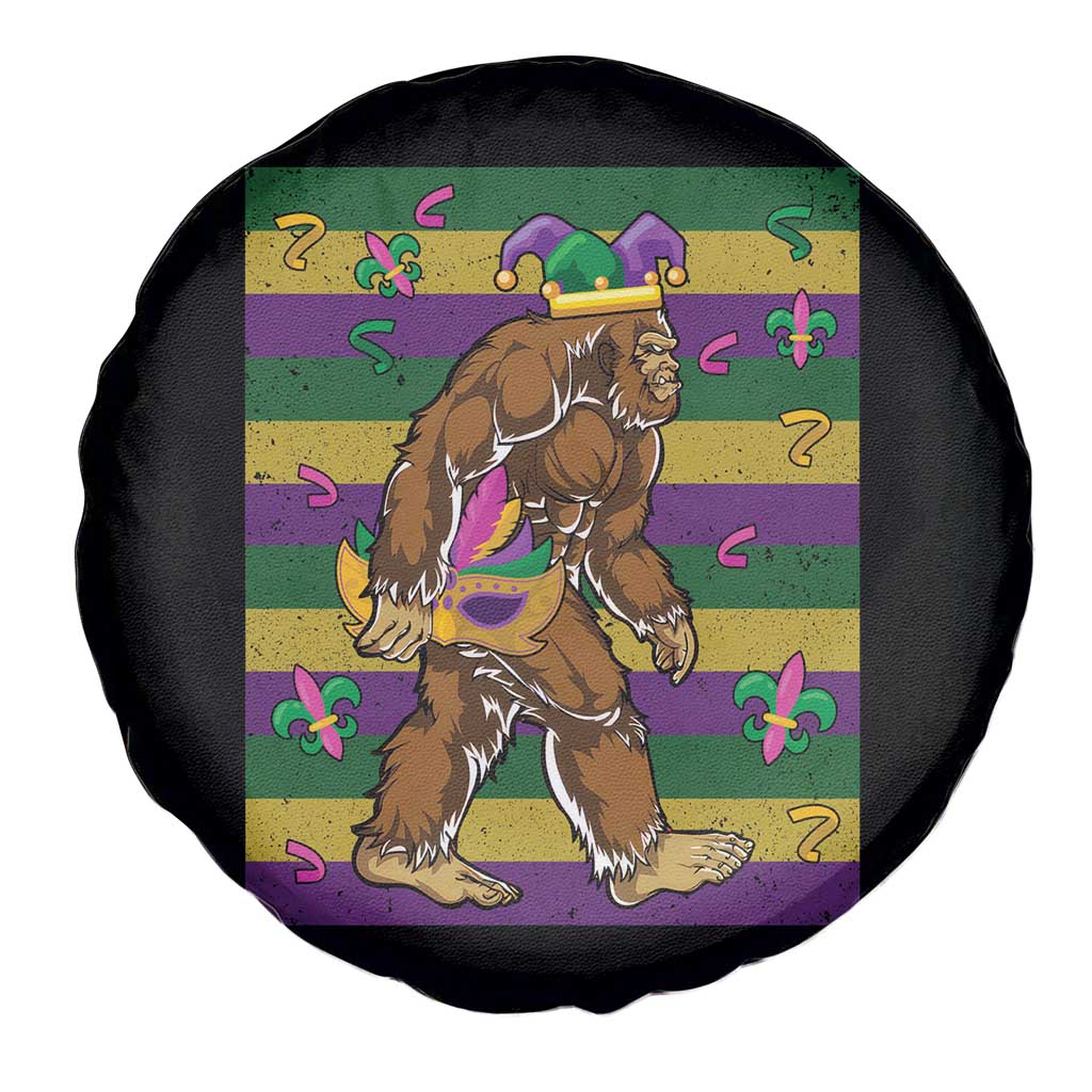 Mardi Gras Bigfoot Sasquatch Funny Fat Tuesday Parade Spare Tire Cover TS09 Print Your Wear