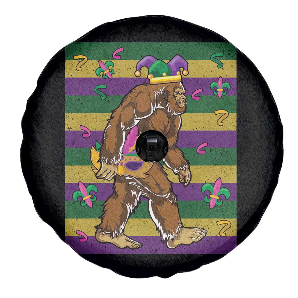 Mardi Gras Bigfoot Sasquatch Funny Fat Tuesday Parade Spare Tire Cover TS09 Print Your Wear