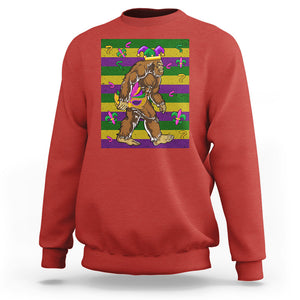 Mardi Gras Bigfoot Sasquatch Funny Fat Tuesday Parade Sweatshirt TS09 Red Printyourwear