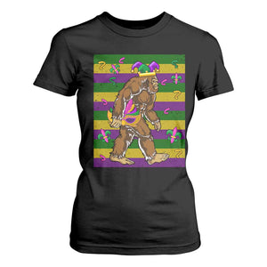 Mardi Gras Bigfoot Sasquatch Funny Fat Tuesday Parade T Shirt For Women TS09 Black Print Your Wear