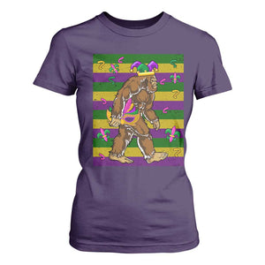 Mardi Gras Bigfoot Sasquatch Funny Fat Tuesday Parade T Shirt For Women TS09 Purple Print Your Wear