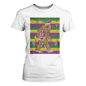 Mardi Gras Bigfoot Sasquatch Funny Fat Tuesday Parade T Shirt For Women TS09 White Print Your Wear