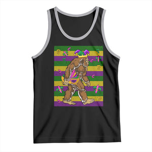 Mardi Gras Bigfoot Sasquatch Funny Fat Tuesday Parade Tank Top TS09 Black Athletic Heather Print Your Wear