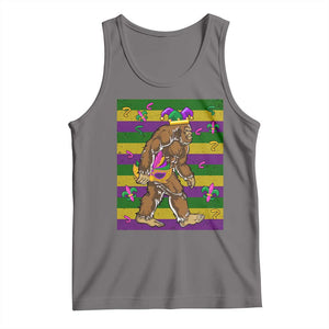 Mardi Gras Bigfoot Sasquatch Funny Fat Tuesday Parade Tank Top TS09 Deep Heather Print Your Wear