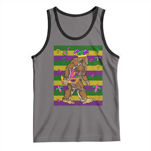 Mardi Gras Bigfoot Sasquatch Funny Fat Tuesday Parade Tank Top TS09 Deep Heather Black Print Your Wear