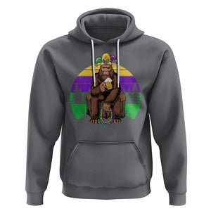 Mardi Gras Bigfoot Sasquatch Funny Beer Lover Hoodie TS09 Charcoal Printyourwear