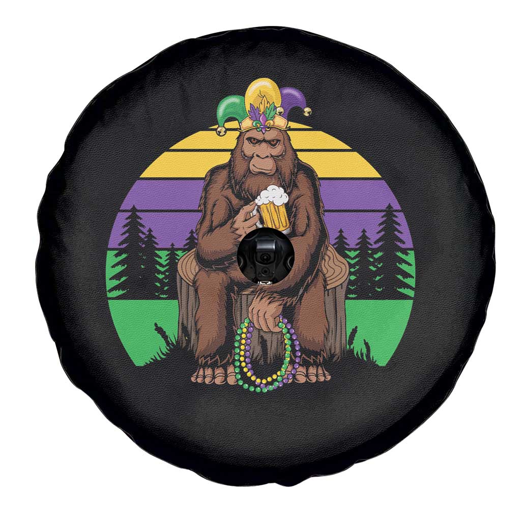 Mardi Gras Bigfoot Sasquatch Funny Beer Lover Spare Tire Cover TS09 Print Your Wear