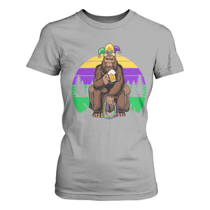 Mardi Gras Bigfoot Sasquatch Funny Beer Lover T Shirt For Women TS09 Sport Gray Print Your Wear
